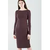 Платье трикотажное коричневое,  рукав 4/4 15-034-3 Платье трикотажное коричневое,  рукав 4/4 15-034-3