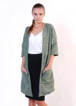 Кардиган с карманами зеленый 16-037 Кардиган с карманами зеленый 16-037
