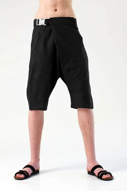 Шорты грави с поясом, черные, мужские Шорты грави с поясом, черные, мужские