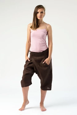 Шорты грави с поясом, коричневые, женские 17-018 Шорты грави с поясом, коричневые, женские 17-018