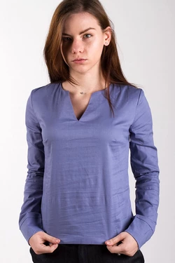 Блуза V-вырез, голубая Блуза V-вырез Блуза V-вырез, голубая Блуза V-вырез