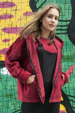 Куртка худи бордовая 20-002 Куртка худи бордовая 20-002