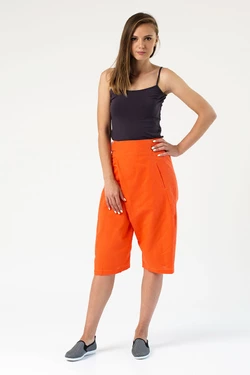 Шорты грави с поясом, оранжевые, женские Шорты грави с поясом, оранжевые, женские