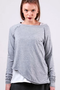 Асимметричный джемпер светло-серый 16-013 Асимметричный джемпер светло-серый 16-013