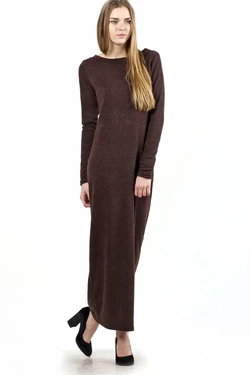 Платье-макси коричневое, демисезон Платье-макси коричневое, демисезон