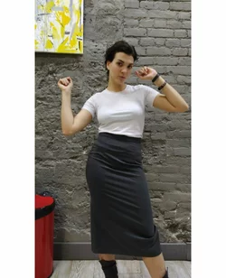 юбка-карандаш на молнии графит 17-001-2 юбка-карандаш на молнии графит 17-001-2