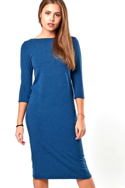 Платье трикотажное  бирюзовое,  рукав 3/4 15-034-2 Платье трикотажное  бирюзовое,  рукав 3/4 15-034-2