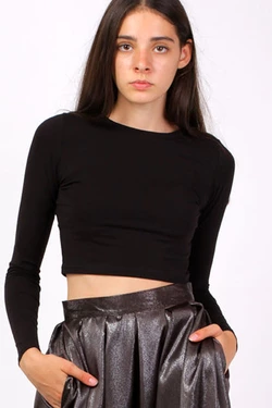 Кроп топ черный 17-034 Кроп топ черный 17-034