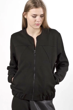 Бомбер  спортивный, черный Бомбер  спортивный, черный