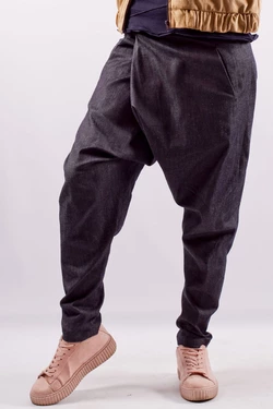 Брюки грави с поясом, синие джинс, женские 16-040 Брюки грави с поясом, синие джинс, женские 16-040