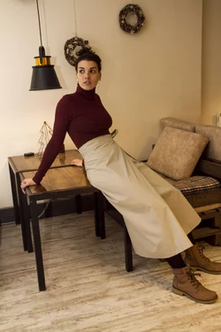 Юбка на запах бежевая 16-023-2 Юбка на запах бежевая 16-023-2