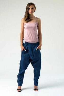 Брюки грави лен, синие 16-040 Брюки грави лен, синие 16-040