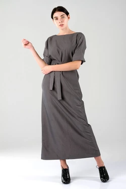 Греческое платье макси серое 18-009 Греческое платье макси серое 18-009