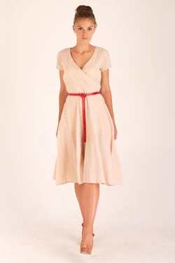 Платье Verao, миди, бежевое Платье Verao, миди, бежевое