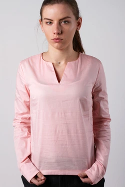 Блуза V-вырез, розовая 17-036