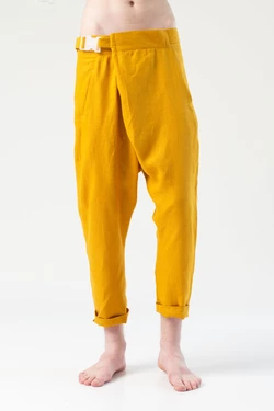 Брюки грави лен, желтые, мужские Брюки грави лен, желтые, мужские