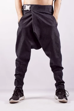 Брюки грави с поясом, синие джинс, мужские 16-040 Брюки грави с поясом, синие джинс, мужские 16-040