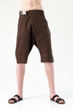 Шорты грави с поясом, коричневые, мужские Шорты грави с поясом, коричневые, мужские