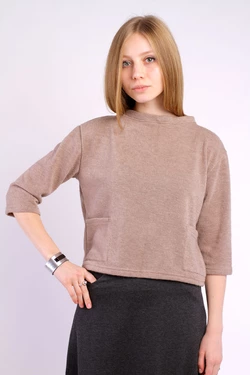 Свитер-топ с карманами бежевый Свитер-топ с карманами бежевый
