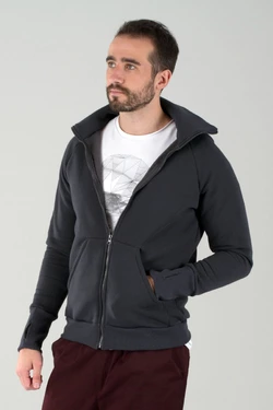 Толстовка на змейке, антрацит 16-047 Толстовка на змейке, антрацит 16-047